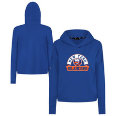New York Islanders - Levelwear Women's Sweet Banner Arch Tri-Blend Cropped Pullover Hoodie Royal