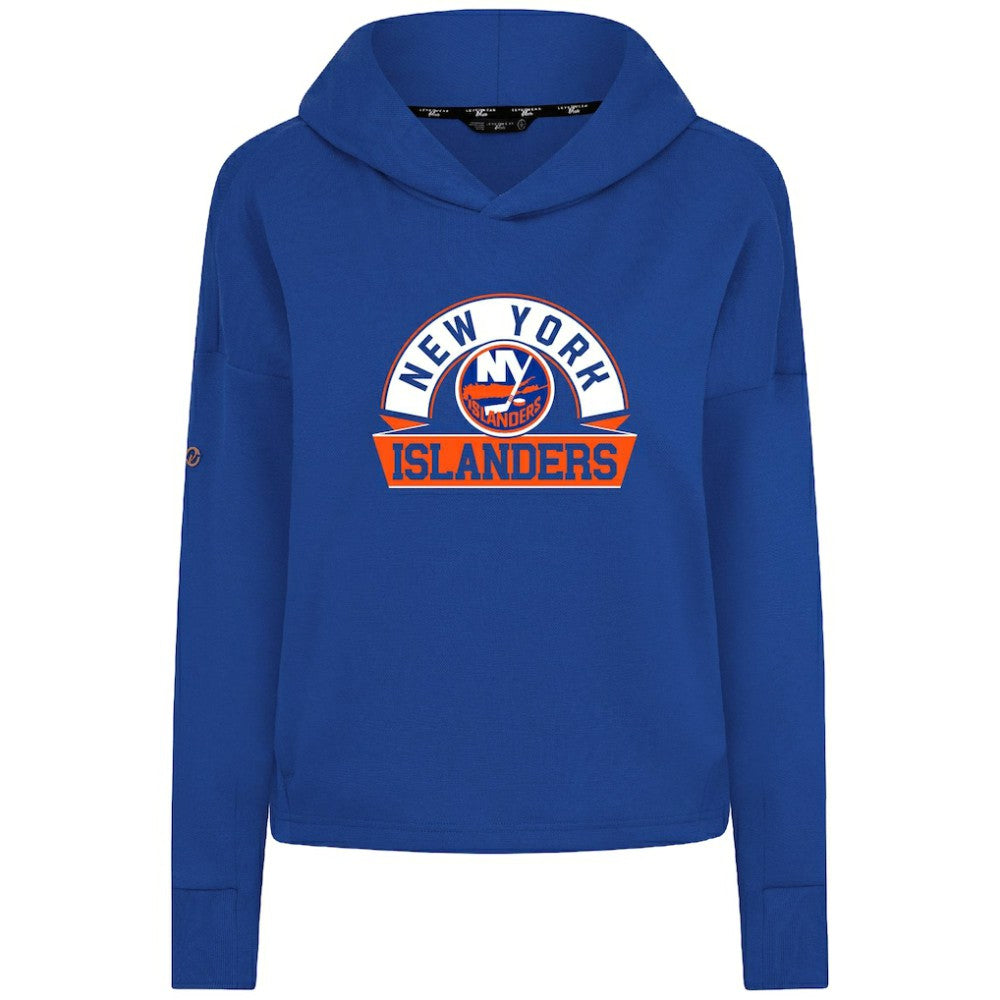New York Islanders - Levelwear Women's Sweet Banner Arch Tri-Blend Cropped Pullover Hoodie Royal