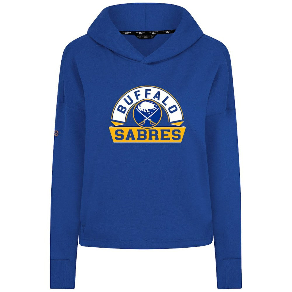 Buffalo Sabres - Levelwear Women's Sweet Banner Arch Tri-Blend Cropped Pullover Hoodie Royal