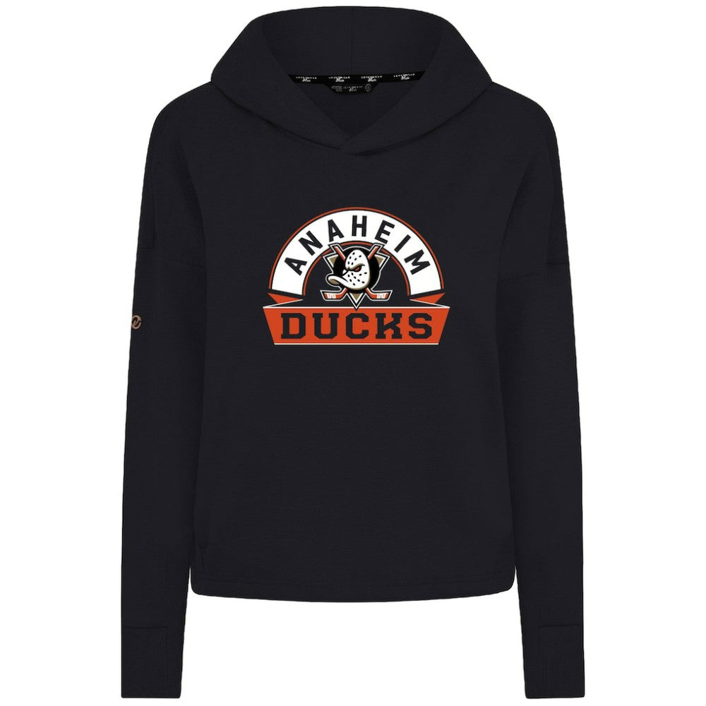 Anaheim Ducks - Levelwear Women's Sweet Banner Arch Tri-Blend Cropped Pullover Hoodie Black
