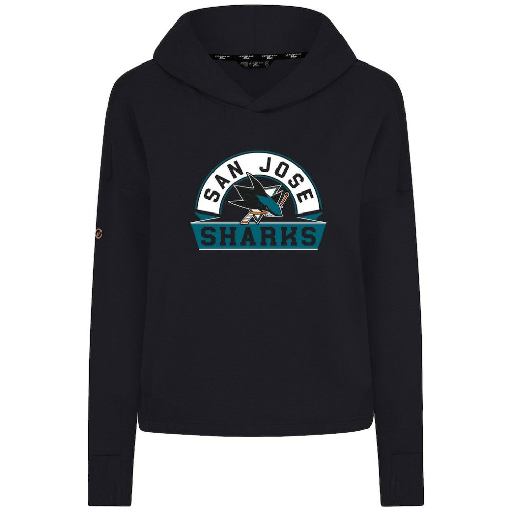San Jose Sharks - Levelwear Women's Sweet Banner Arch Tri-Blend Cropped Pullover Hoodie Black