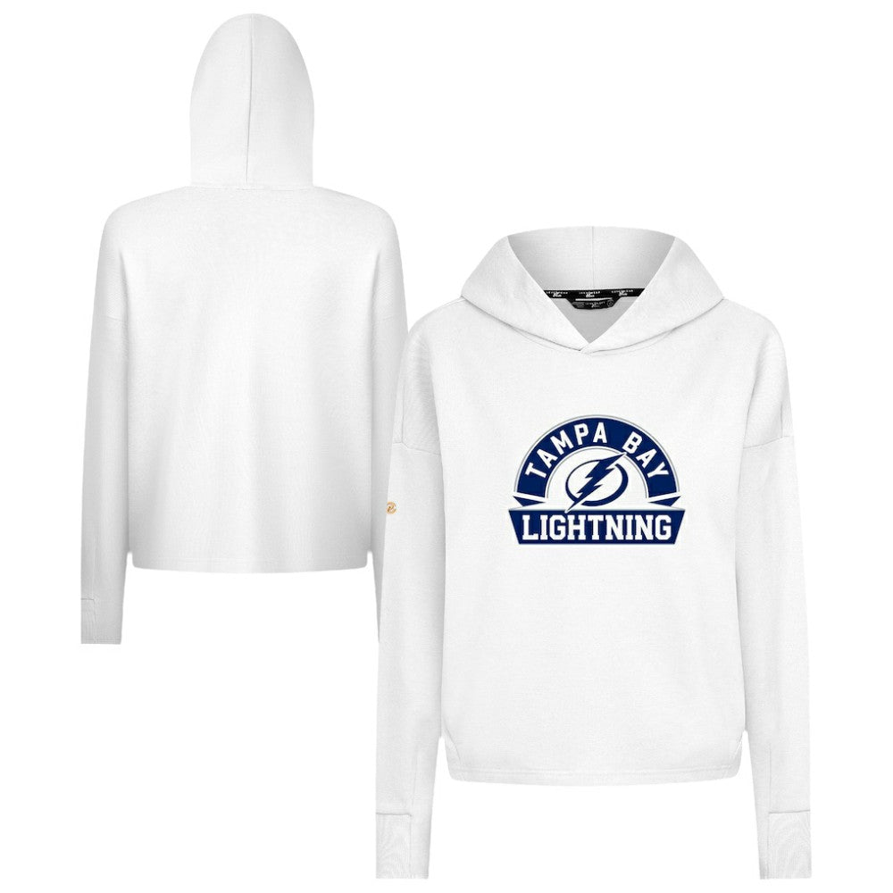 Tampa Bay Lightning - Levelwear Women's Sweet Banner Arch Tri-Blend Cropped Pullover Hoodie White