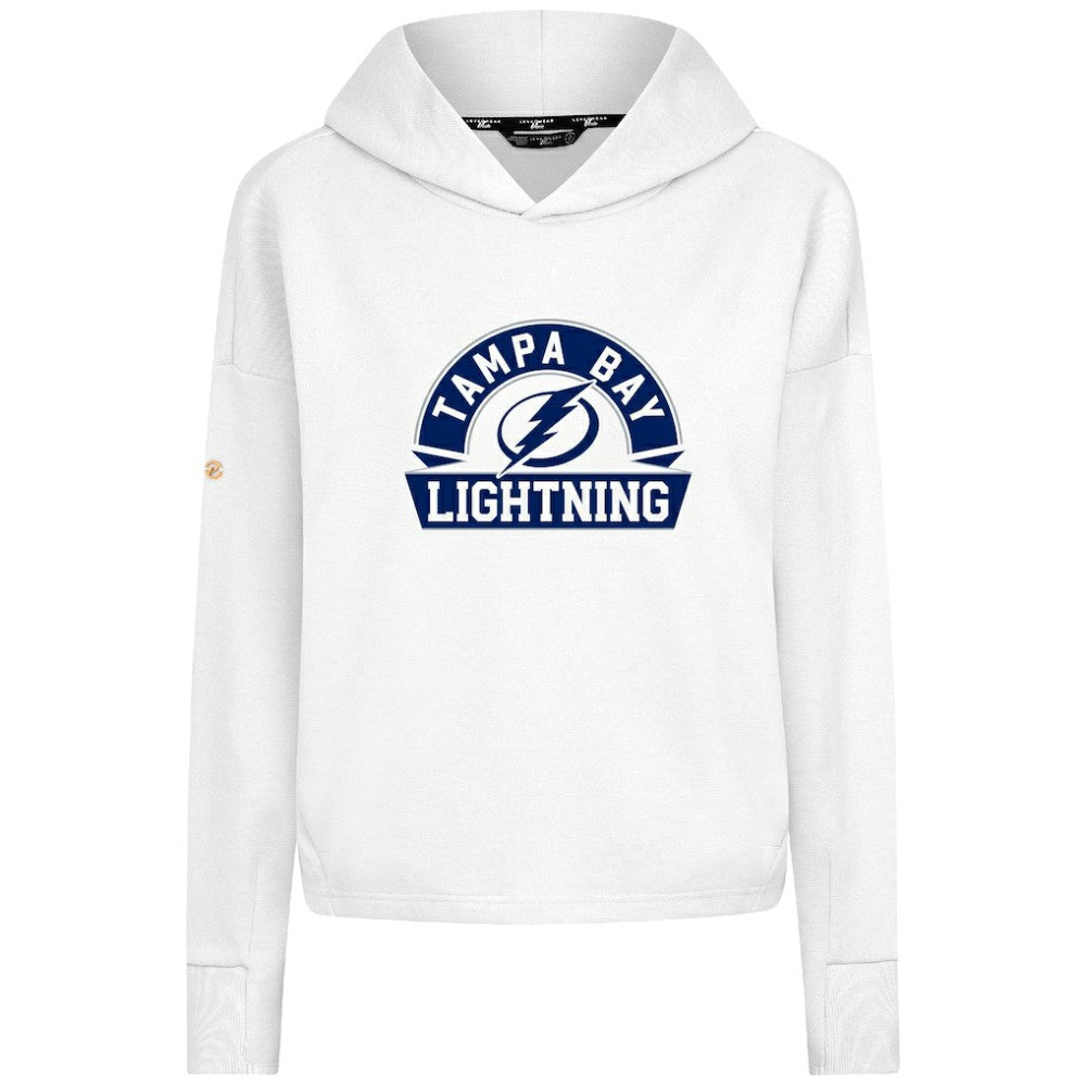Tampa Bay Lightning - Levelwear Women's Sweet Banner Arch Tri-Blend Cropped Pullover Hoodie White