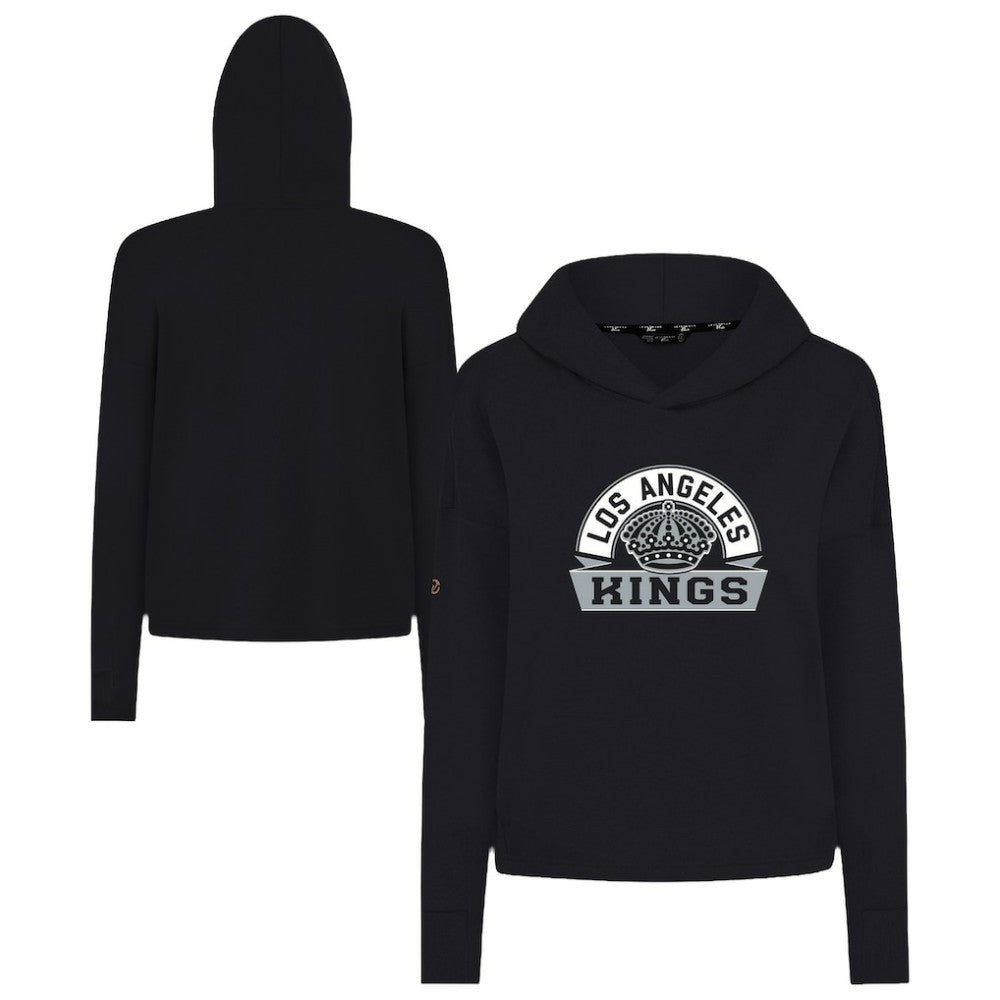 Los Angeles Kings - Levelwear Women's Sweet Banner Arch Tri-Blend Cropped Pullover Hoodie Black