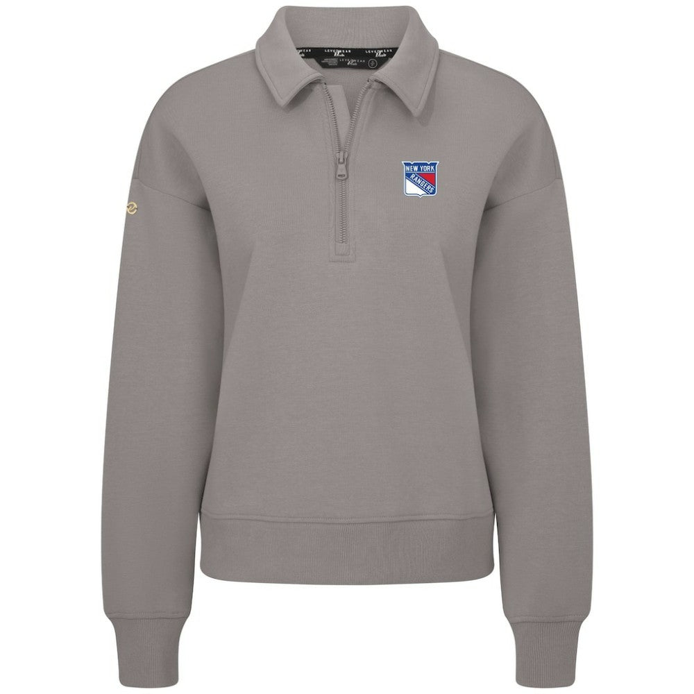 New York Rangers Levelwear Women's Canmore Quarter-Zip Pullover Gray