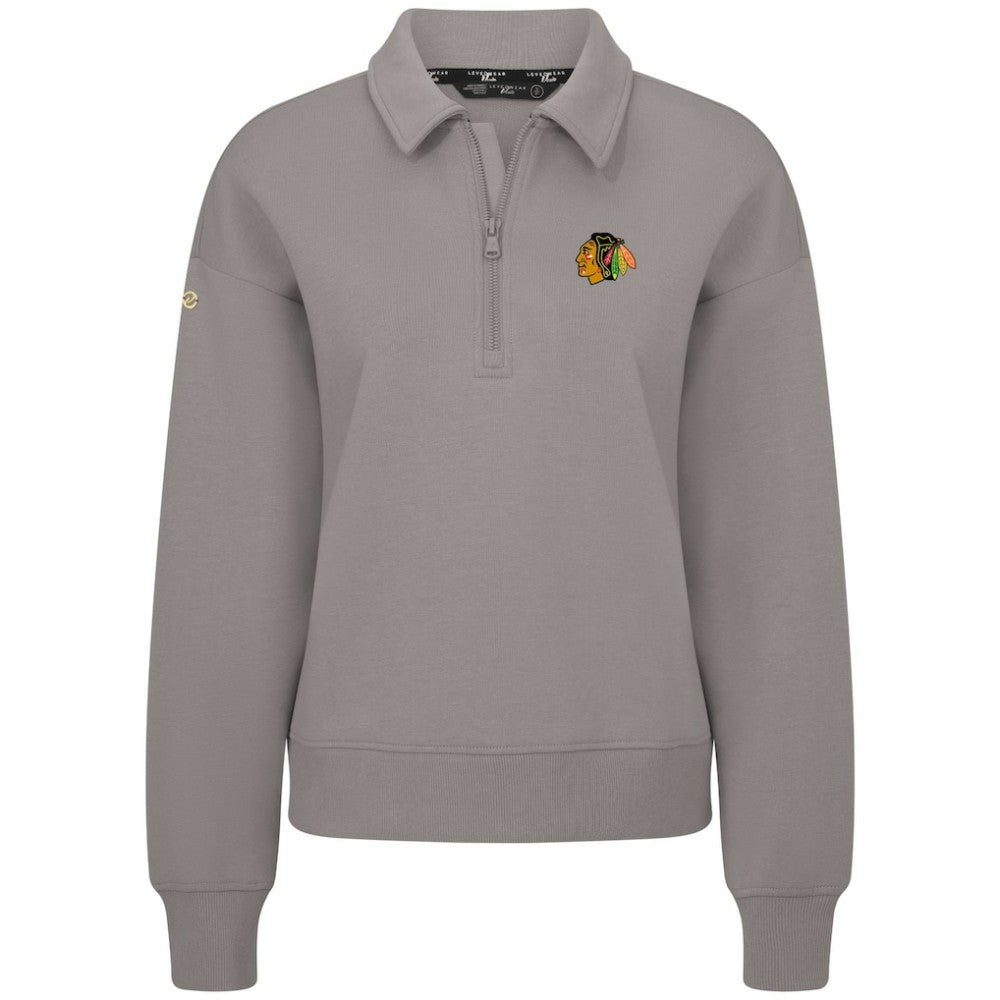 Chicago Blackhawks Levelwear Women's Canmore Quarter-Zip Pullover Gray