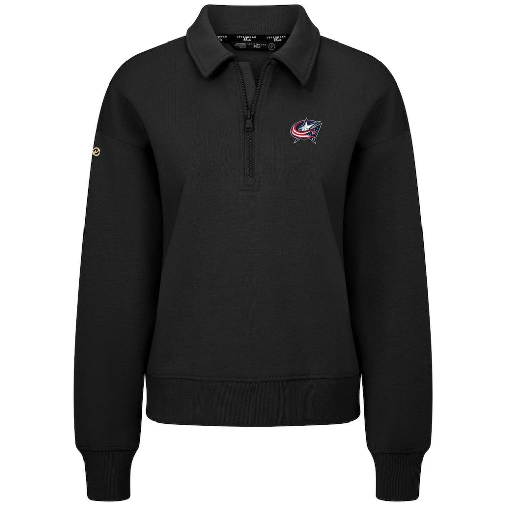 Columbus Blue Jackets - Levelwear Women's Canmore Quarter-Zip Pullover Black