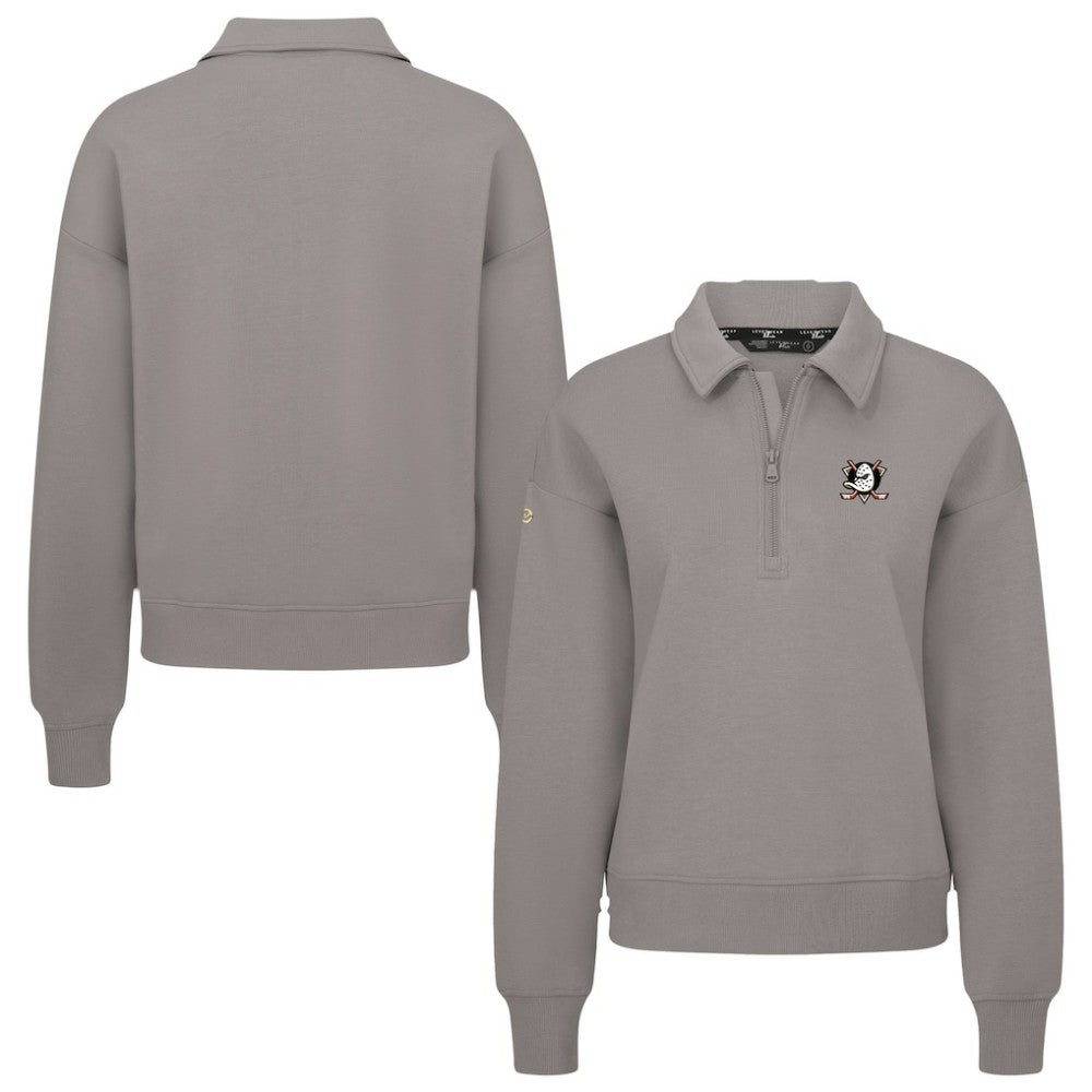 Anaheim Ducks - Levelwear Women's Canmore Quarter-Zip Pullover Gray