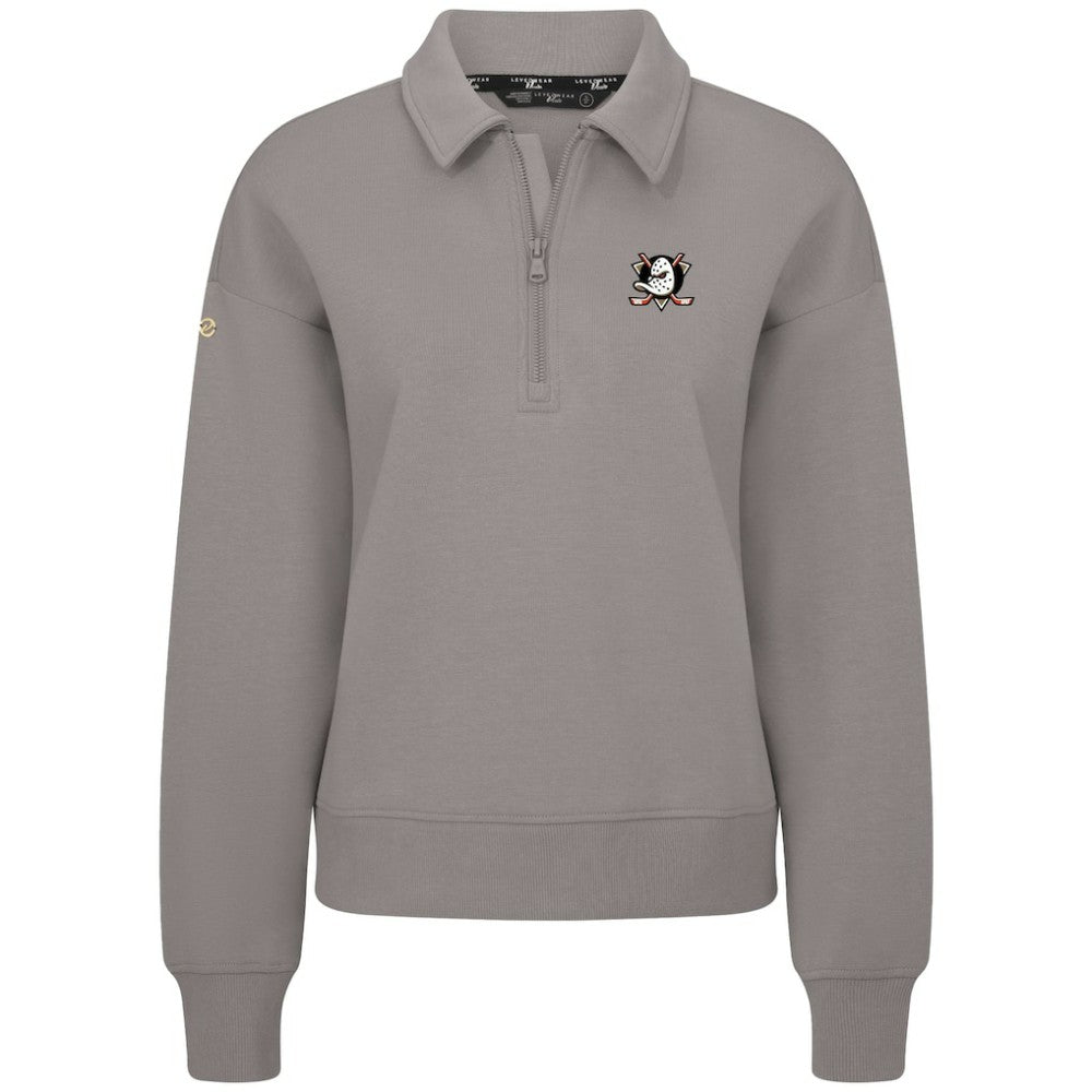 Anaheim Ducks - Levelwear Women's Canmore Quarter-Zip Pullover Gray