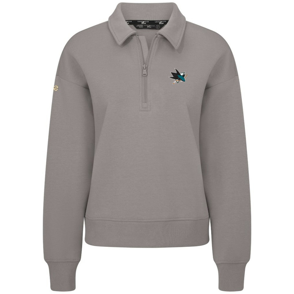 San Jose Sharks - Levelwear Women's Canmore Quarter-Zip Pullover Gray