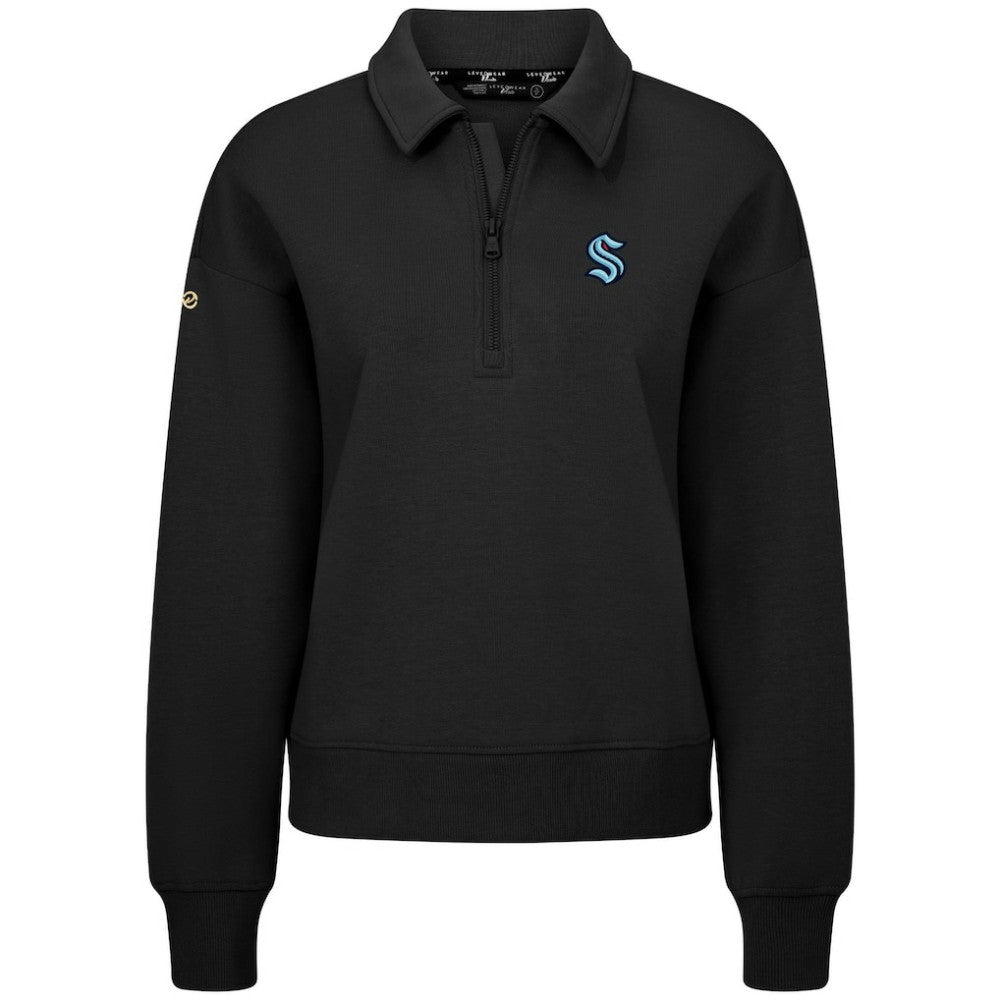 Seattle Kraken Levelwear Women's Canmore Quarter-Zip Pullover Black