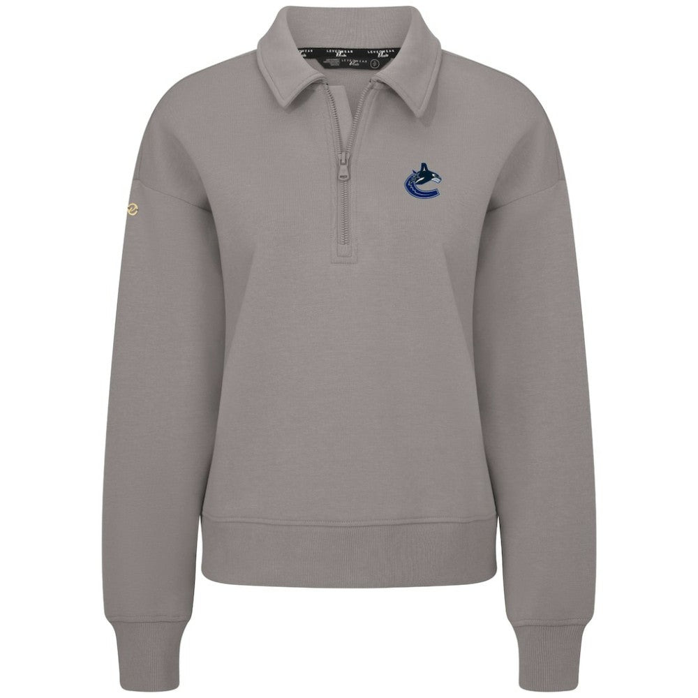 Vancouver Canucks - Levelwear Women's Canmore Quarter-Zip Pullover Gray