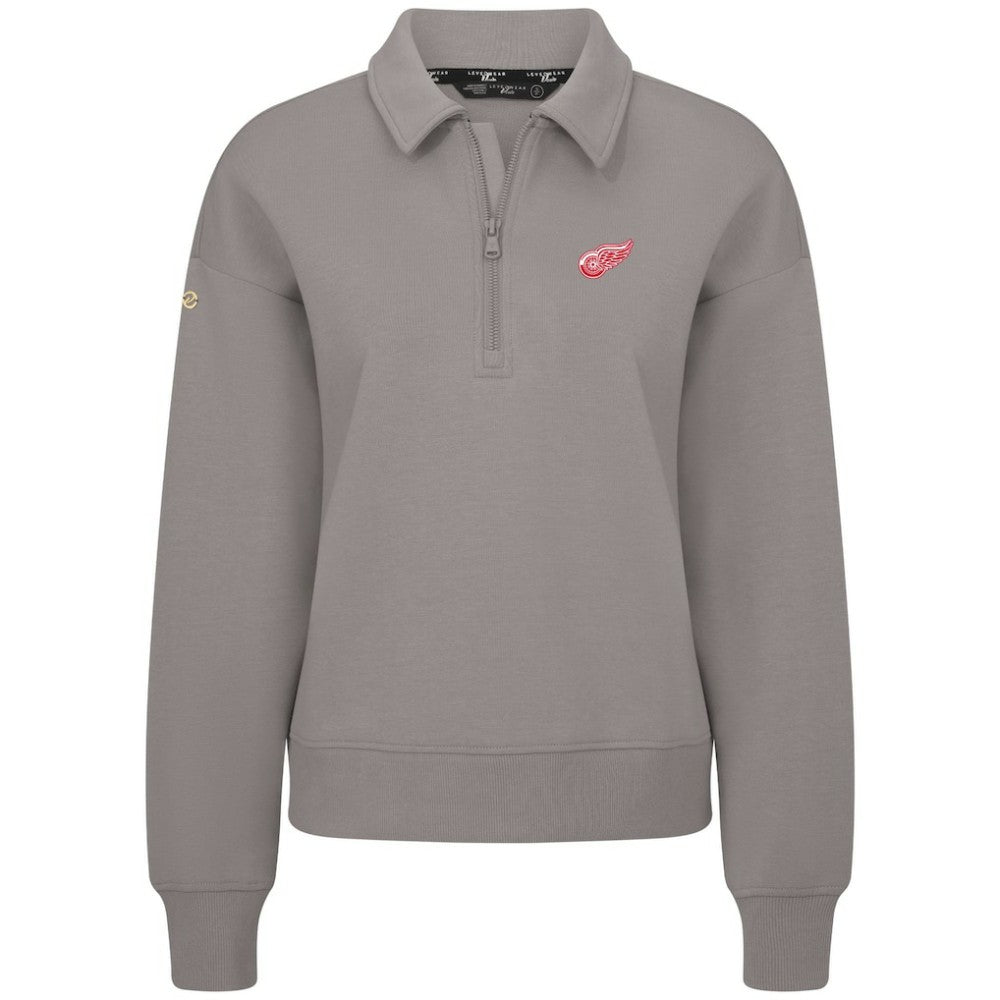 Detroit Red Wings - Levelwear Women's Canmore Quarter-Zip Pullover Gray