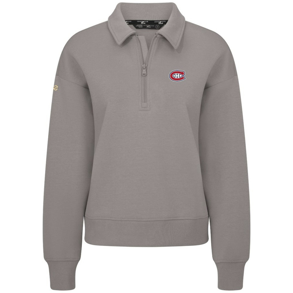 Montreal Canadiens - Levelwear Women's Canmore Quarter-Zip Pullover Gray