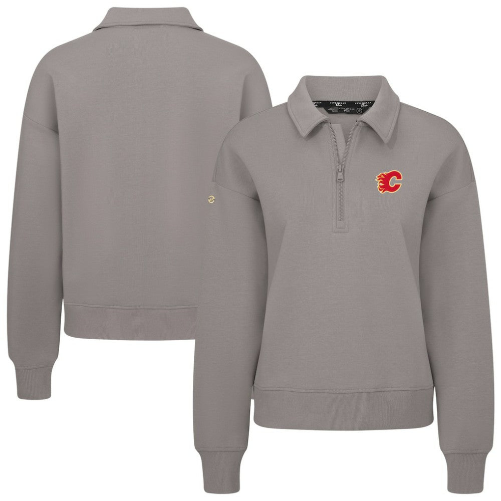 Calgary Flames - Levelwear Women's Canmore Quarter-Zip Pullover Gray