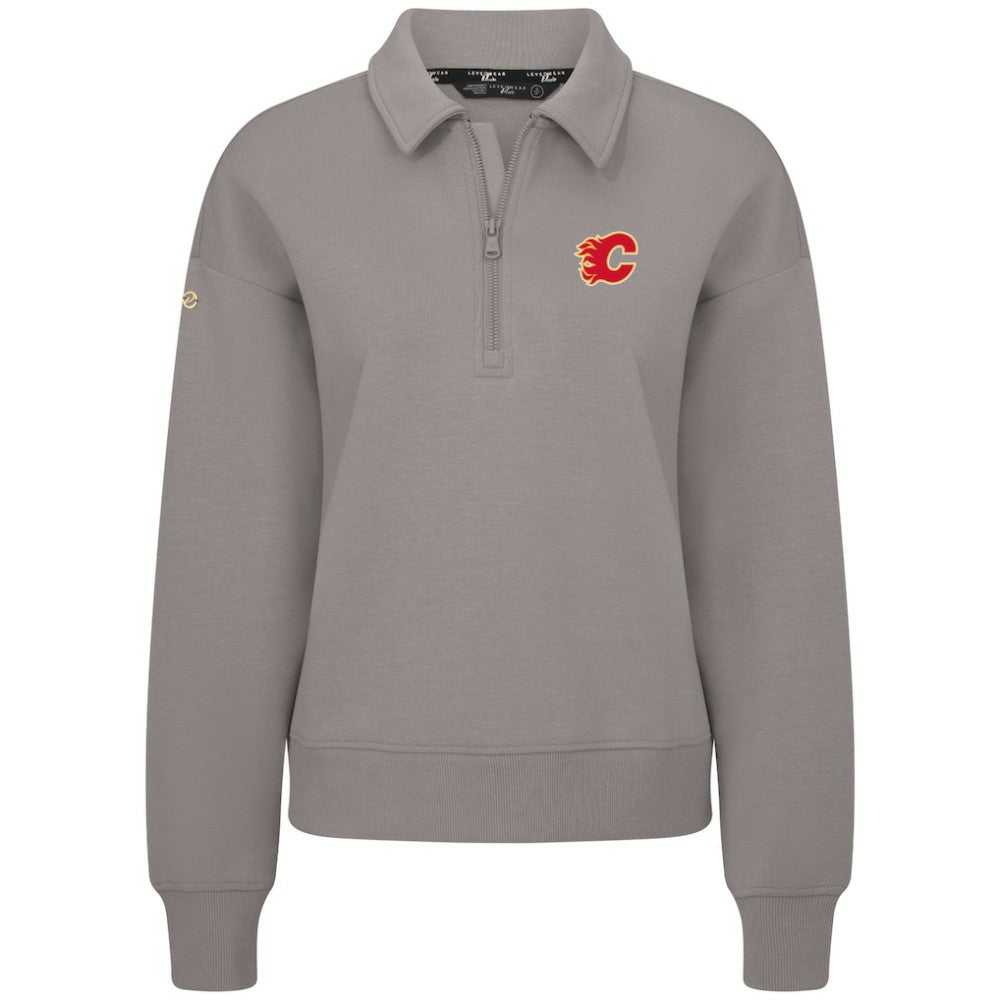Calgary Flames - Levelwear Women's Canmore Quarter-Zip Pullover Gray