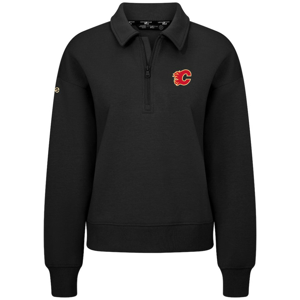 Calgary Flames - Levelwear Women's Canmore Quarter-Zip Pullover Black