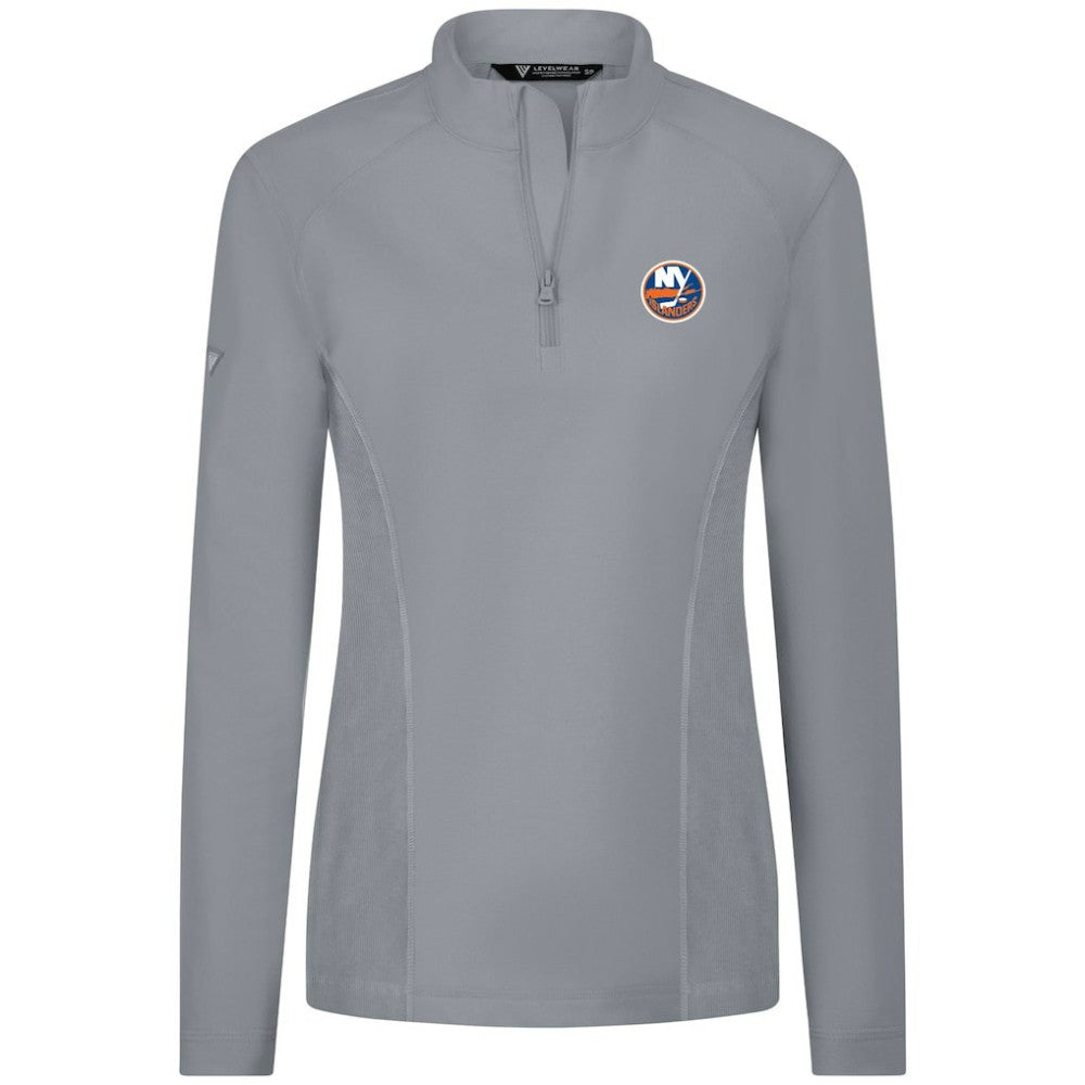 New York Islanders - Levelwear Women's Upright Quarter-Zip Pullover Gray