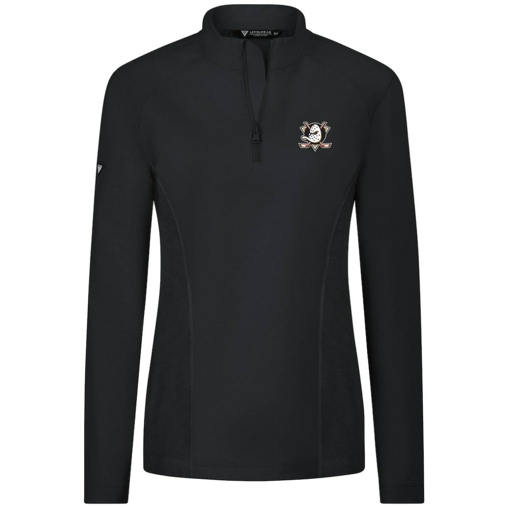 Anaheim Ducks - Levelwear Women's Upright Quarter-Zip Pullover Black