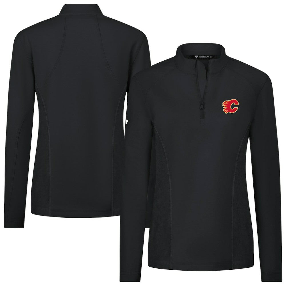 Calgary Flames - Levelwear Women's Upright Quarter-Zip Pullover Black