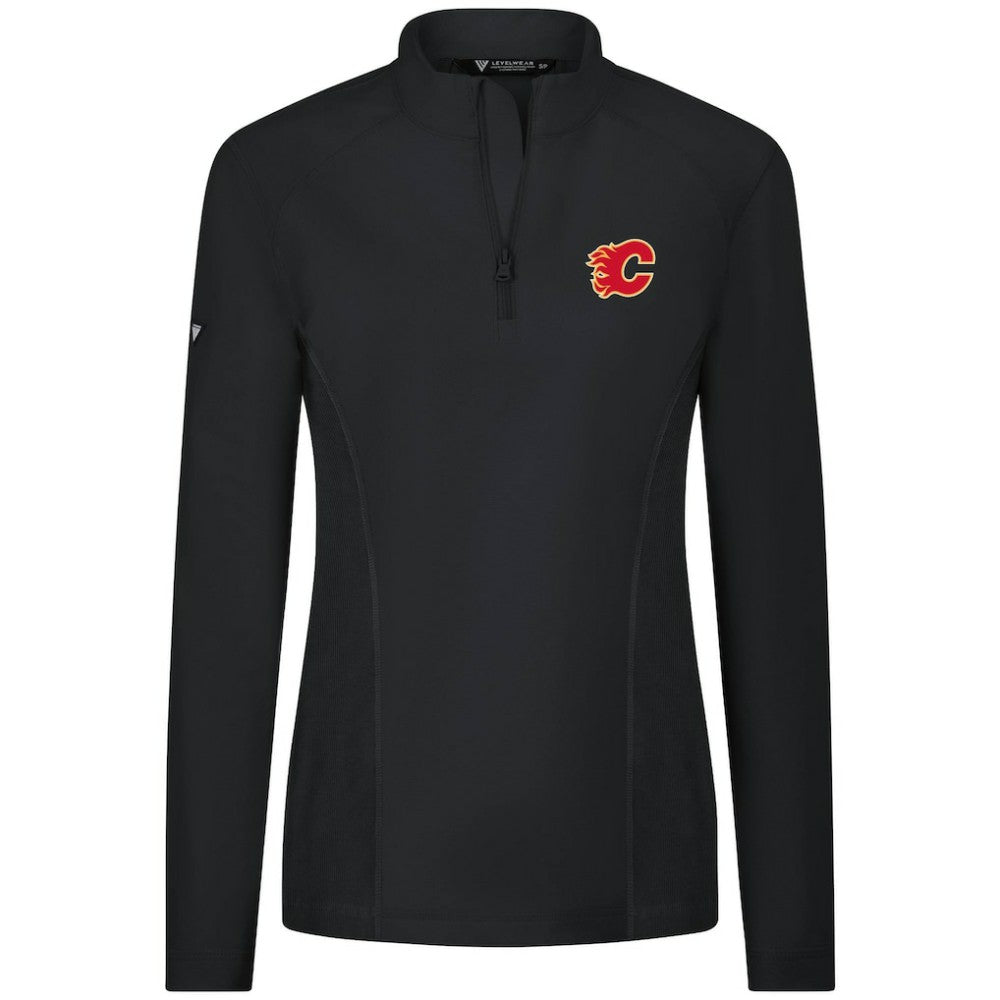 Calgary Flames - Levelwear Women's Upright Quarter-Zip Pullover Black