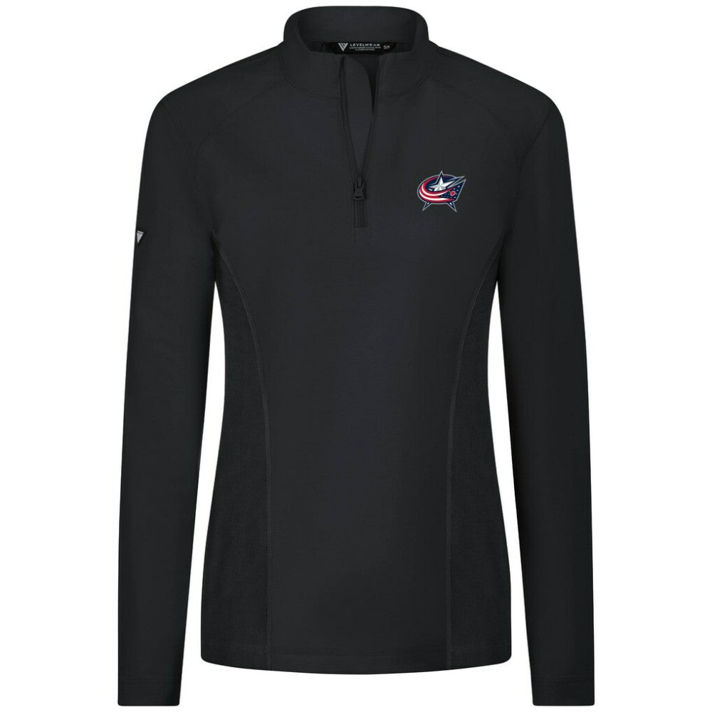 Columbus Blue Jackets - Levelwear Women's Upright Quarter-Zip Pullover Black
