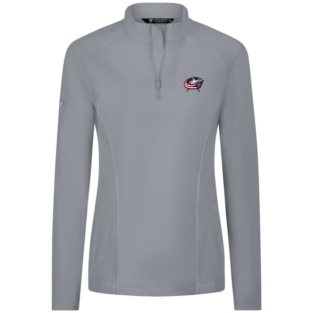 Columbus Blue Jackets - Levelwear Women's Upright Quarter-Zip Pullover Gray