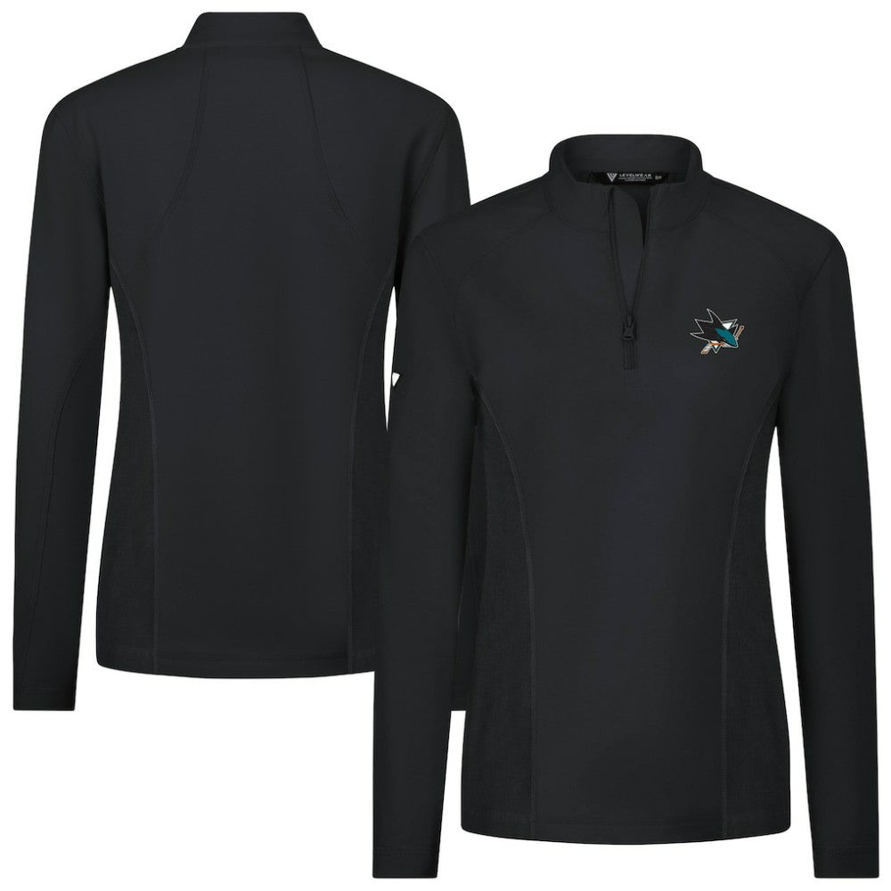 San Jose Sharks - Levelwear Women's Upright Quarter-Zip Pullover Black