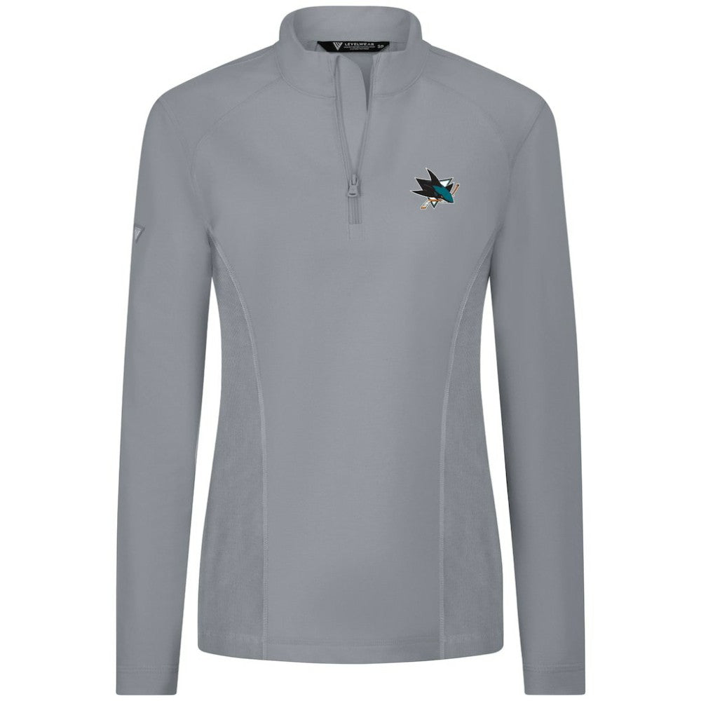 San Jose Sharks - Levelwear Women's Upright Quarter-Zip Pullover Gray