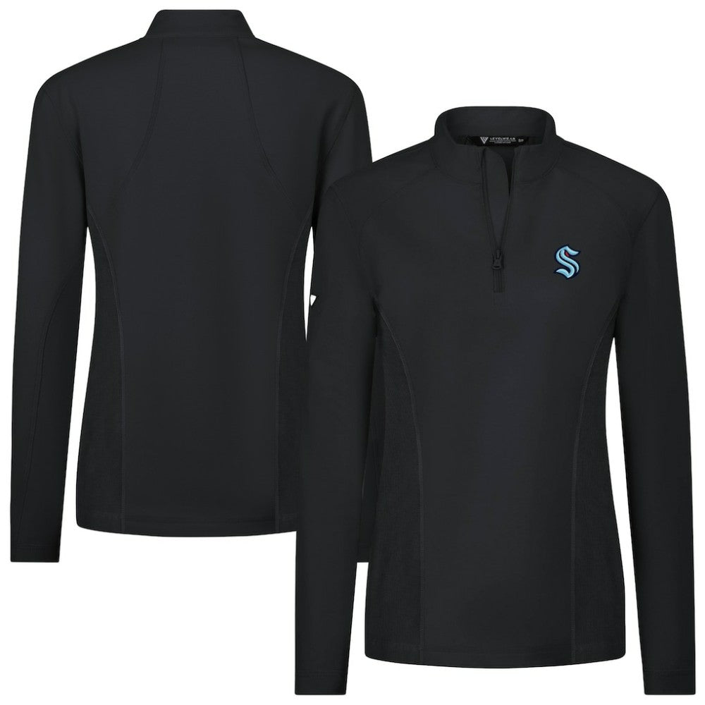 Seattle Kraken Levelwear Women's Upright Quarter-Zip Pullover Black