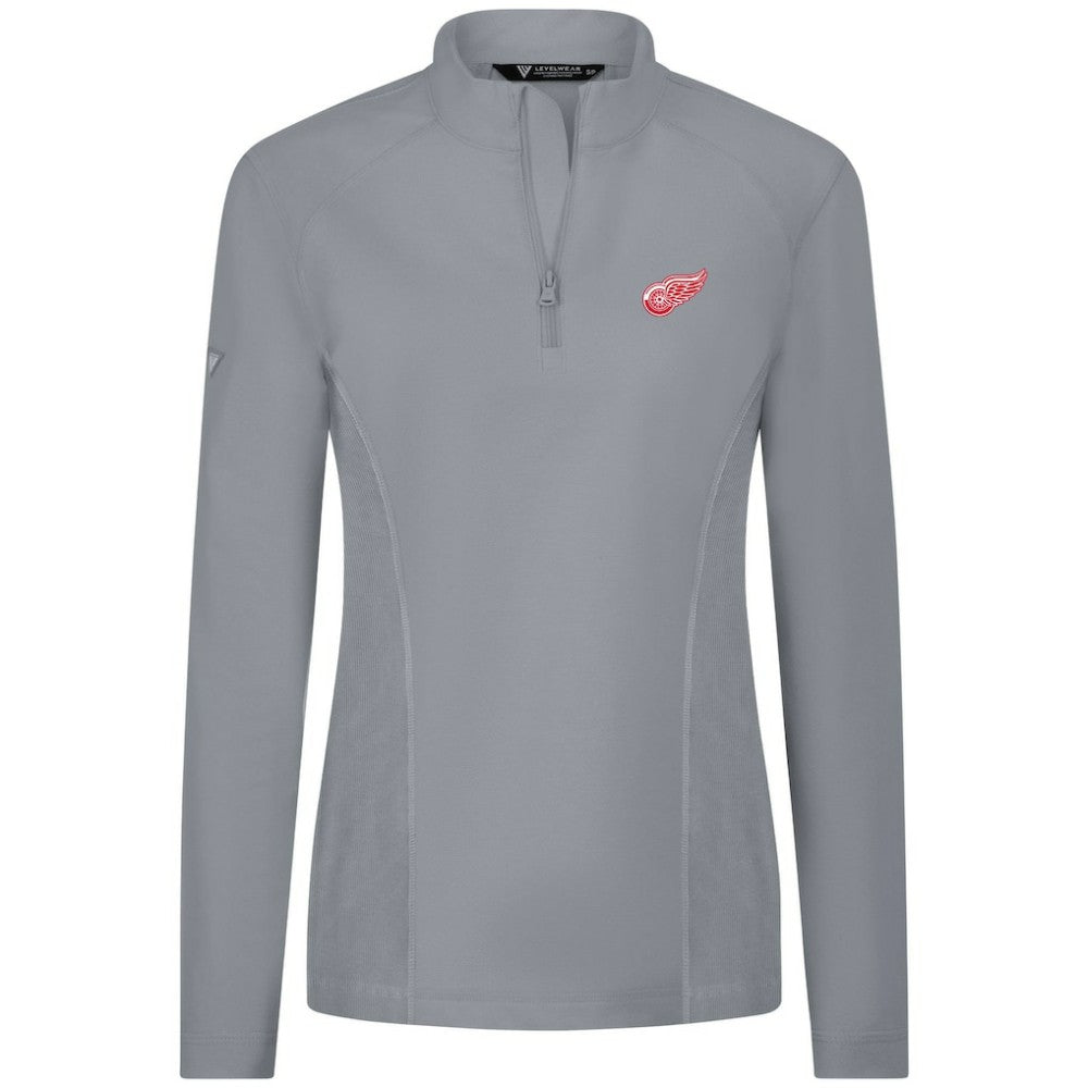 Detroit Red Wings - Levelwear Women's Upright Quarter-Zip Pullover Gray