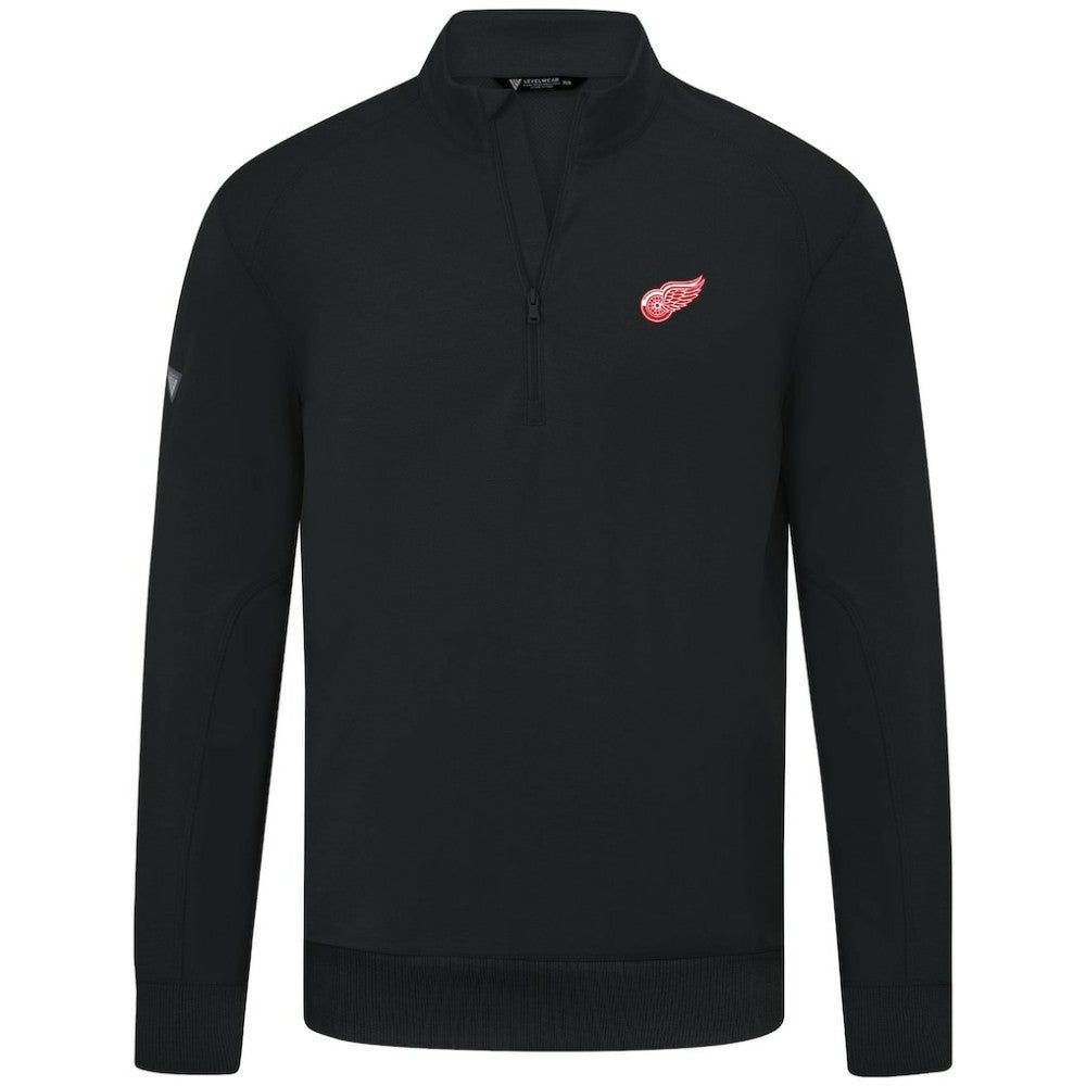 Detroit Red Wings - Levelwear Upright Tri-Blend Quarter-Zip Pullover Black