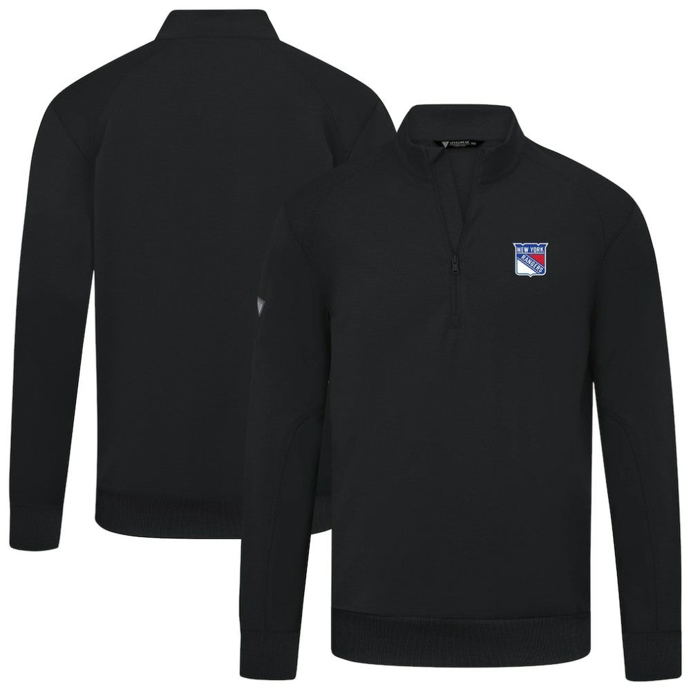 New York Rangers Levelwear Upright Tri-Blend Quarter-Zip Pullover Black
