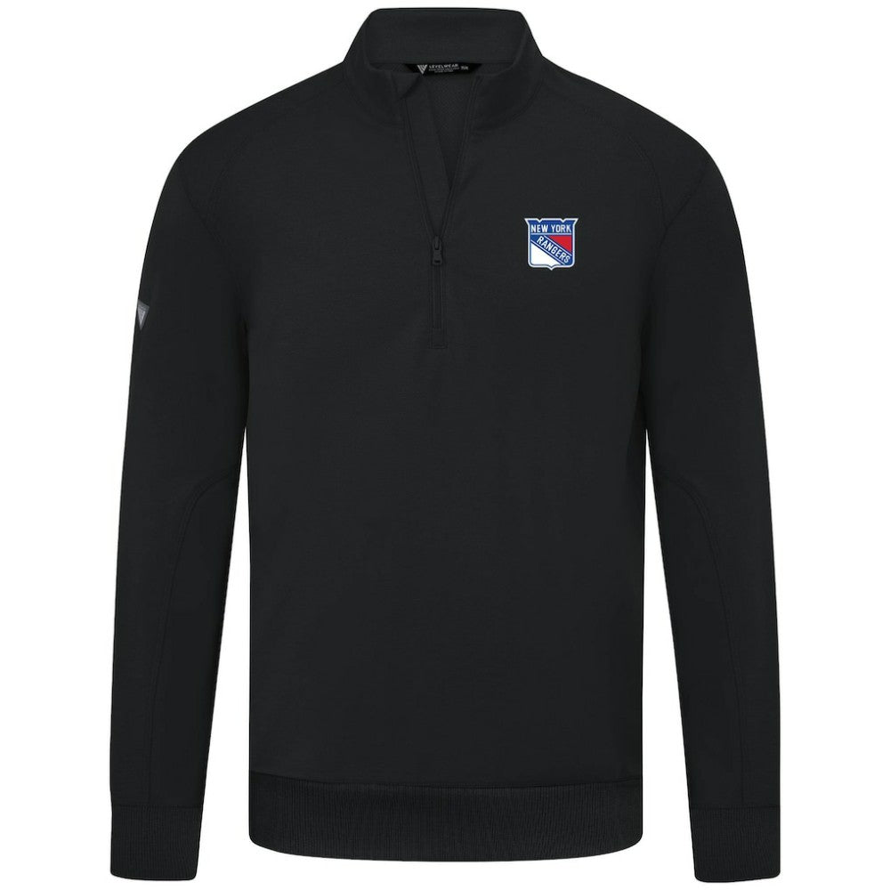 New York Rangers Levelwear Upright Tri-Blend Quarter-Zip Pullover Black