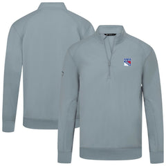 New York Rangers Levelwear Upright Tri-Blend Quarter-Zip Pullover Gray