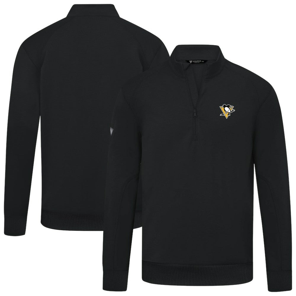 Pittsburgh Penguins Levelwear Upright Tri-Blend Quarter-Zip Pullover Black