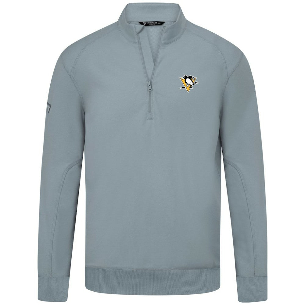 Pittsburgh Penguins Levelwear Upright Tri-Blend Quarter-Zip Pullover Gray