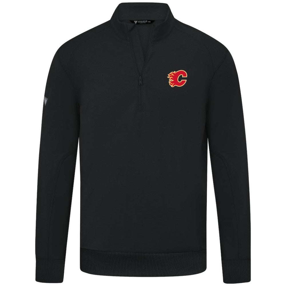 Calgary Flames - Levelwear Upright Tri-Blend Quarter-Zip Pullover Black