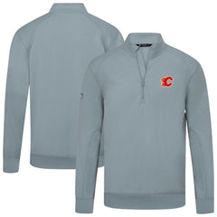 Calgary Flames - Levelwear Upright Tri-Blend Quarter-Zip Pullover Gray