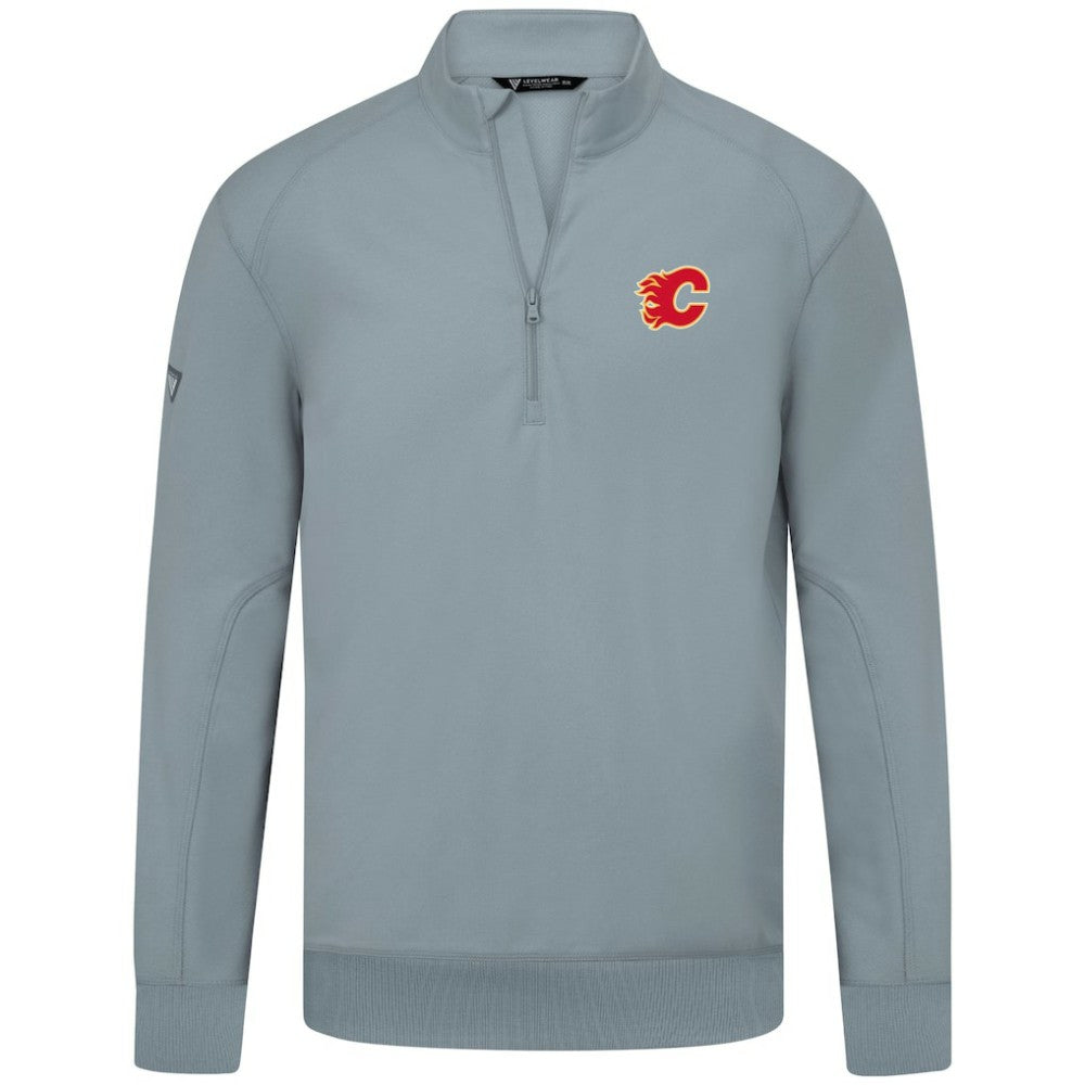 Calgary Flames - Levelwear Upright Tri-Blend Quarter-Zip Pullover Gray