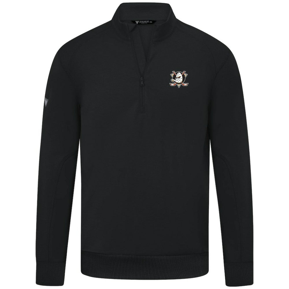 Anaheim Ducks - Levelwear Upright Tri-Blend Quarter-Zip Pullover Black