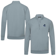 Vancouver Canucks - Levelwear Upright Tri-Blend Quarter-Zip Pullover Gray