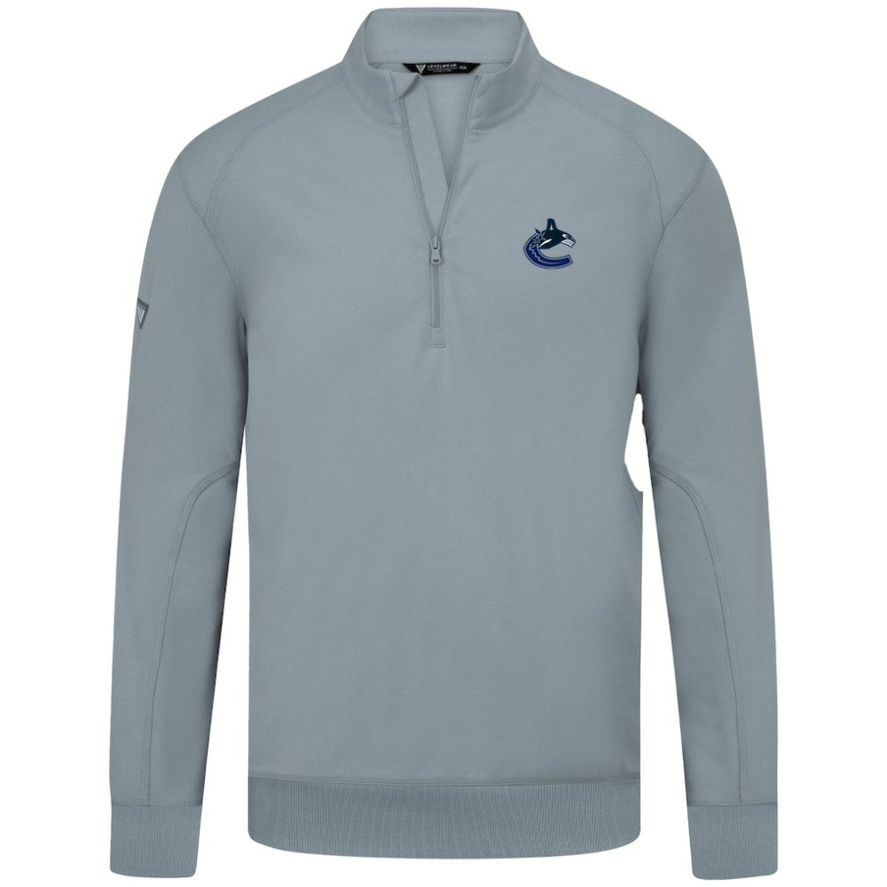 Vancouver Canucks - Levelwear Upright Tri-Blend Quarter-Zip Pullover Gray