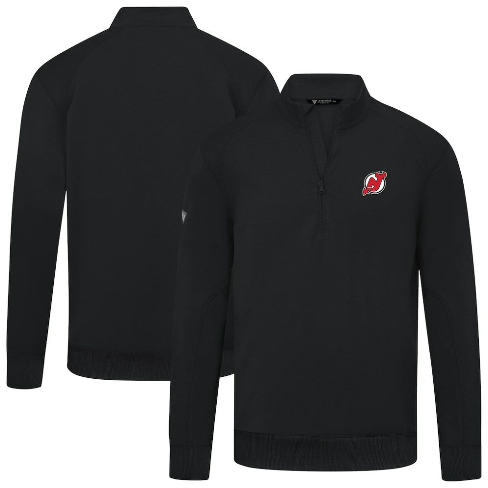 New Jersey Devils - Levelwear Upright Tri-Blend Quarter-Zip Pullover Black
