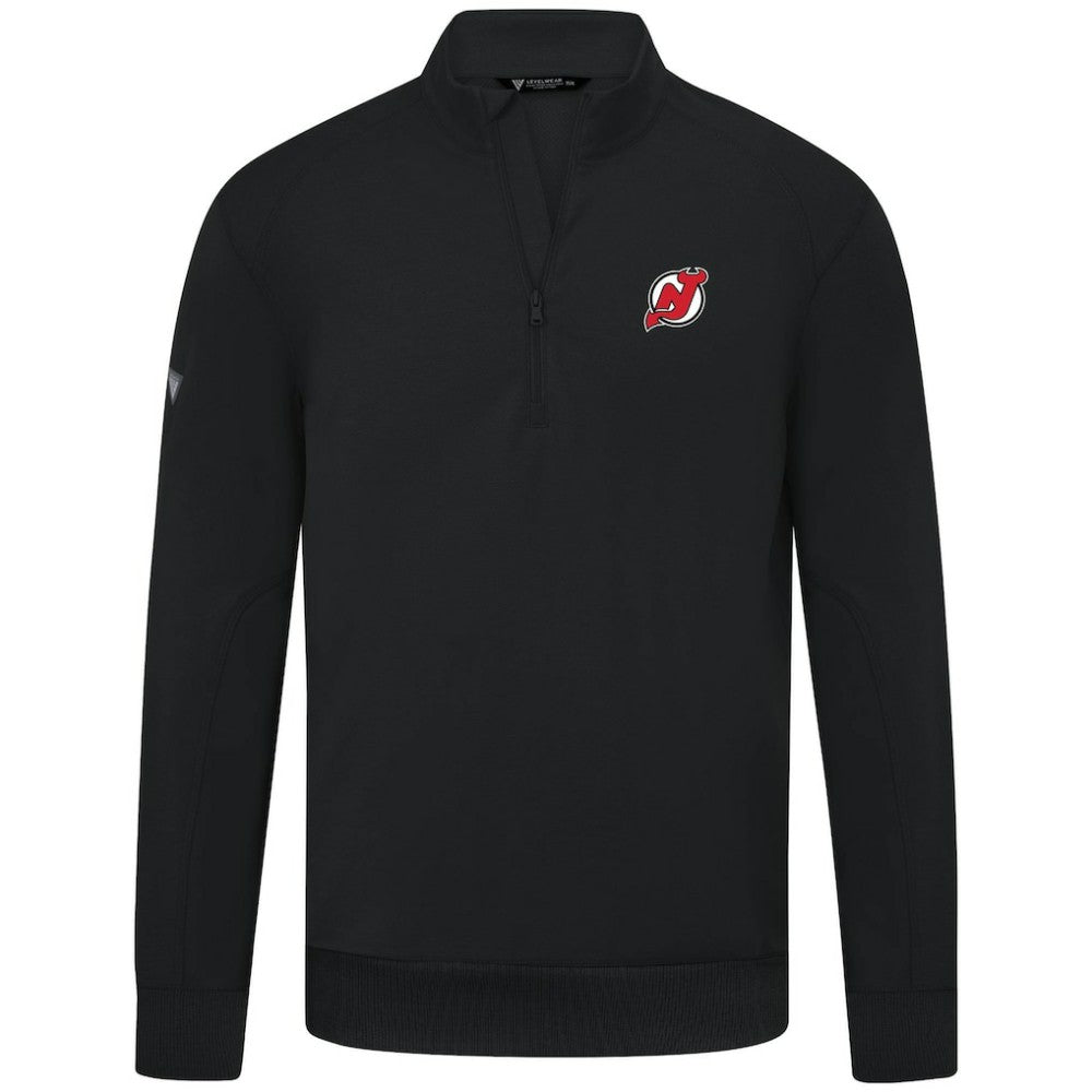 New Jersey Devils - Levelwear Upright Tri-Blend Quarter-Zip Pullover Black