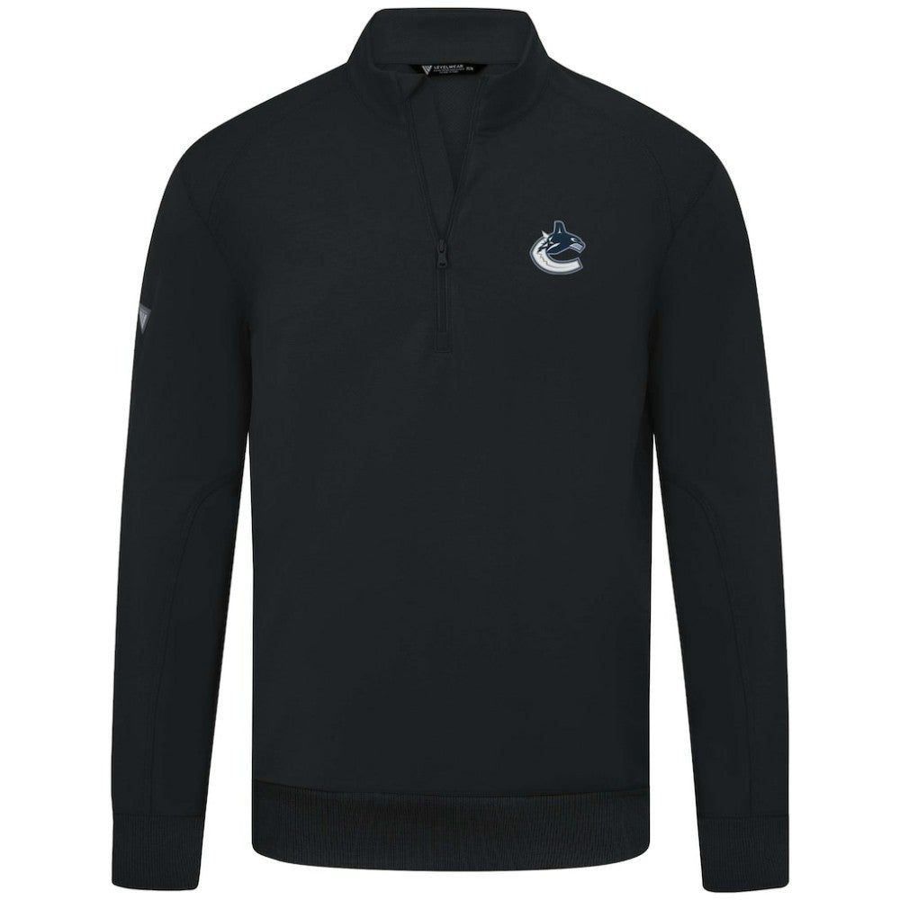 Vancouver Canucks - Levelwear Upright Tri-Blend Quarter-Zip Pullover Black