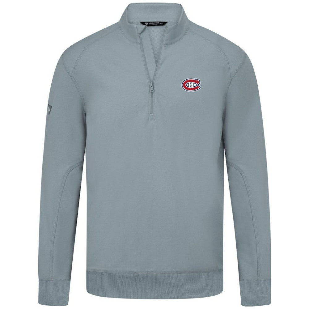 Montreal Canadiens - Levelwear Upright Tri-Blend Quarter-Zip Pullover Gray