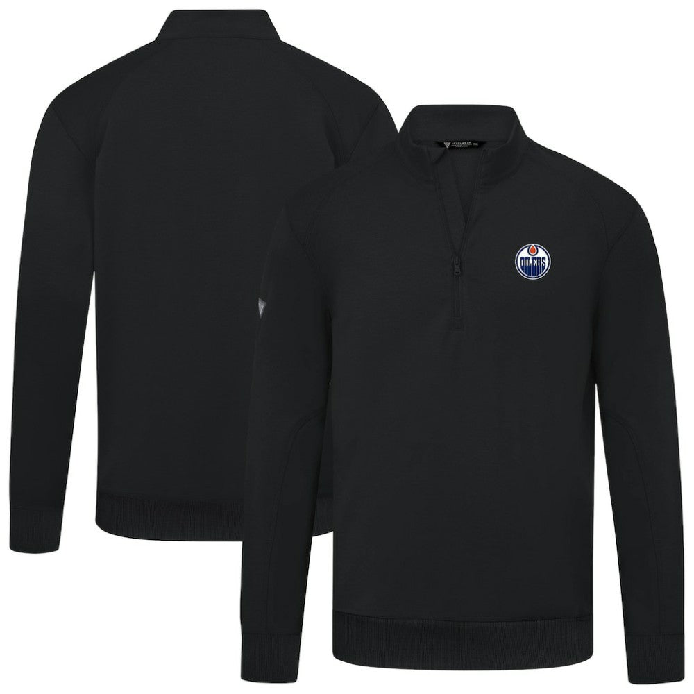 Edmonton Oilers - Levelwear Upright Tri-Blend Quarter-Zip Pullover Black