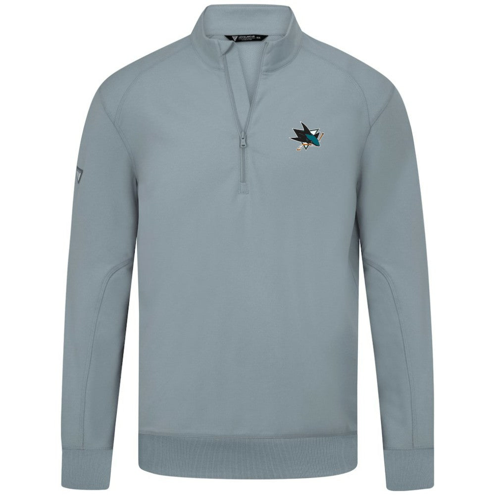 San Jose Sharks - Levelwear Upright Tri-Blend Quarter-Zip Pullover Gray