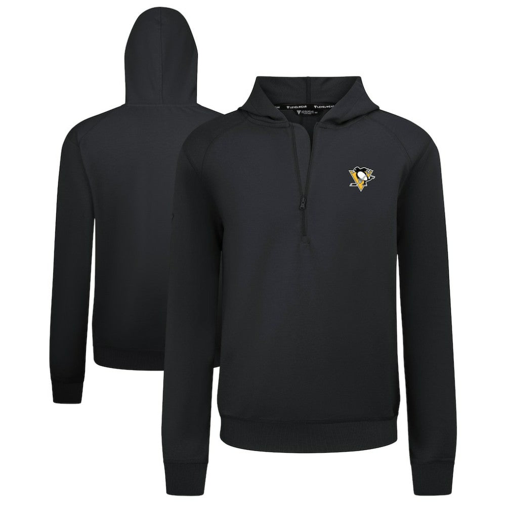 Pittsburgh Penguins Levelwear Technic Quarter-Zip Pullover Hoodie Black